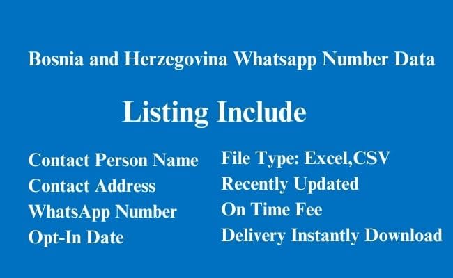 波斯尼亚和黑塞哥维那 WhatsApp 数据