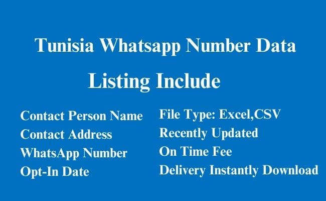 突尼斯 Whatsapp 数据